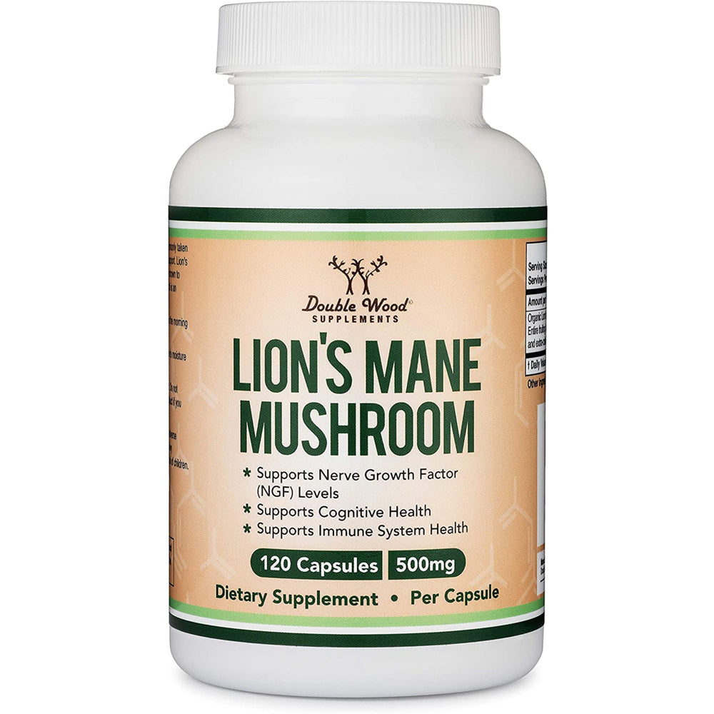 Lions Mane Mushroom Capsules (Two Month Supply - 120 Count) Organic and Vegan Supplement - Nootropic for Brain Health and Growth, Immune Booster, Made in the USA by