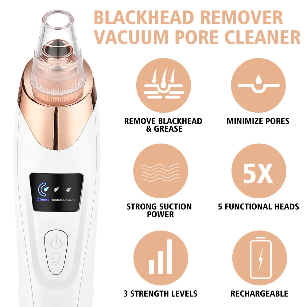 Clear Skin, Clear Confidence - Electric Blackhead Remover Vacuum Acne Cleaner