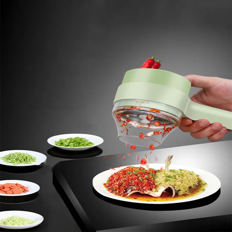 4In1 Electric Vegetable Cutter Set Handheld