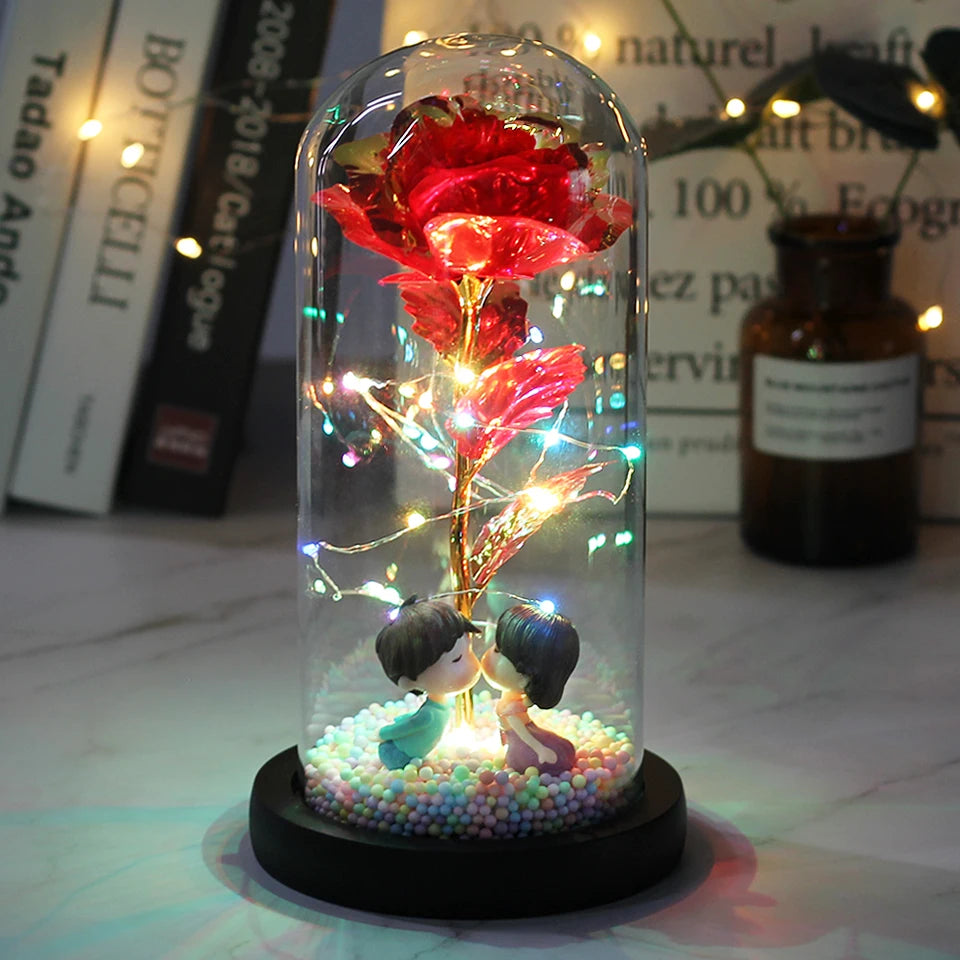 "Illuminate Love: Hot LED Enchanted Galaxy Rose - Eternal Beauty and the Beast Rose with Fairy Lights, Perfect for Valentine's Day and Mother's Day - From Lyfesvitalessentials"