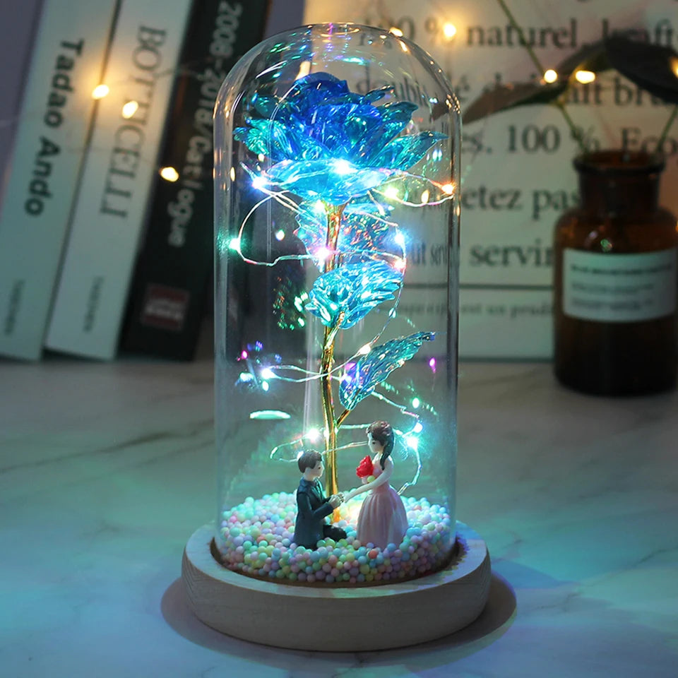 "Illuminate Love: Hot LED Enchanted Galaxy Rose - Eternal Beauty and the Beast Rose with Fairy Lights, Perfect for Valentine's Day and Mother's Day - From Lyfesvitalessentials"