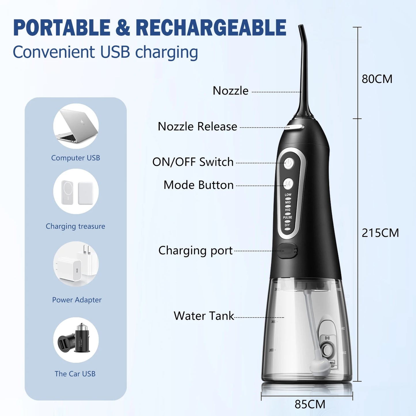 Jet, Refresh, Smile - Portable Dental Water Flosser