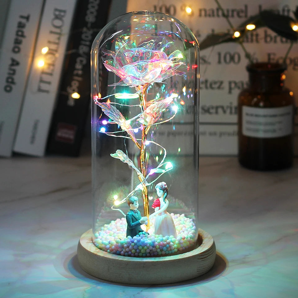 "Illuminate Love: Hot LED Enchanted Galaxy Rose - Eternal Beauty and the Beast Rose with Fairy Lights, Perfect for Valentine's Day and Mother's Day - From Lyfesvitalessentials"