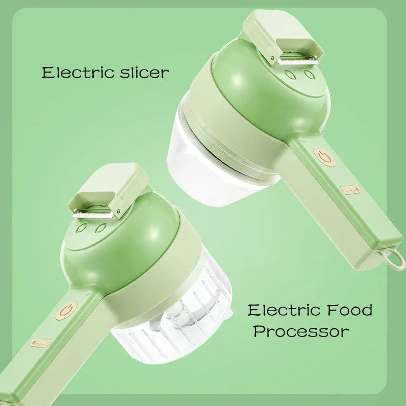 4In1 Electric Vegetable Cutter Set Handheld